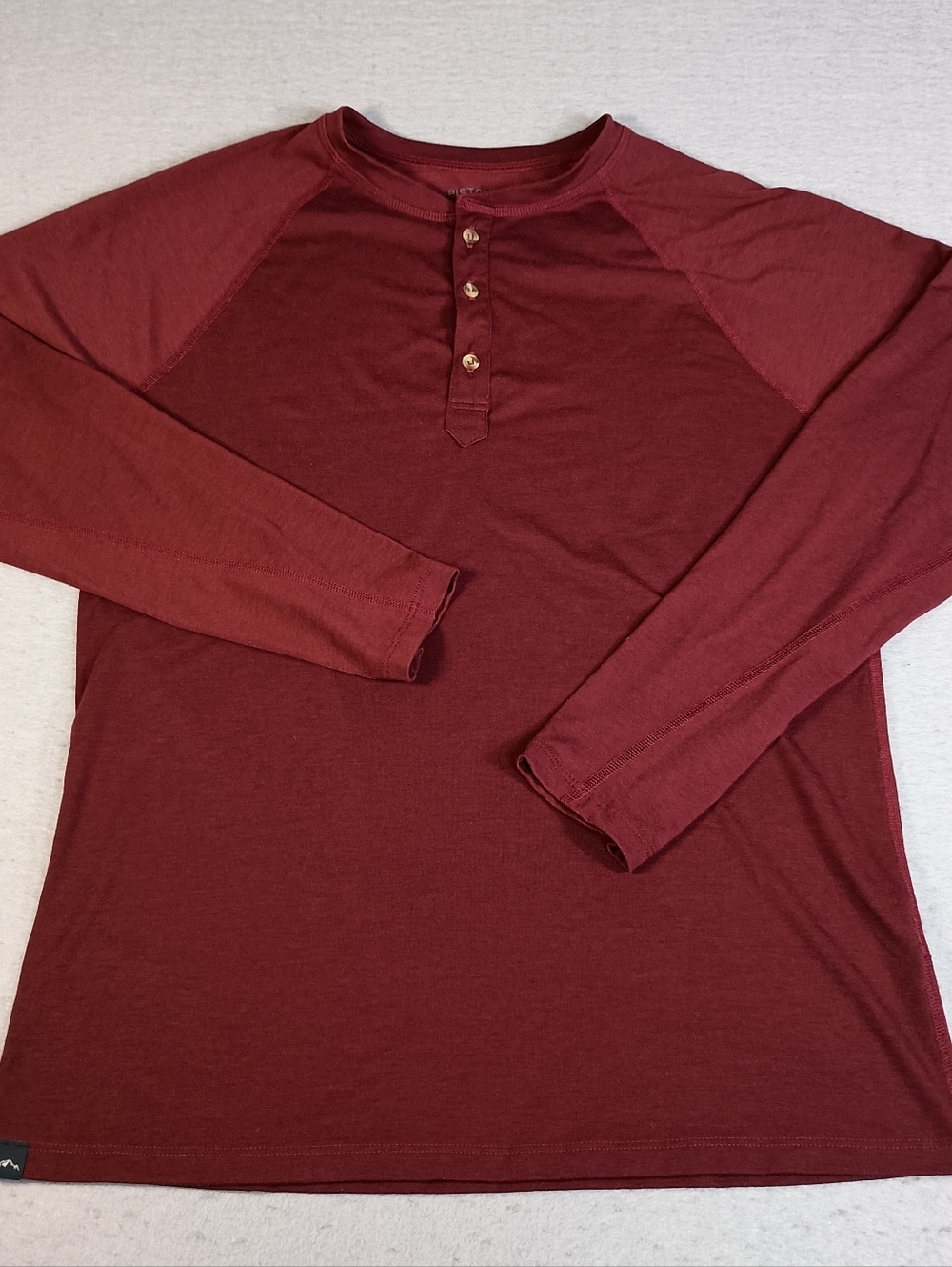 Pistol Lake Henley Performance Men's L Red Outdoor Hiking Camping Stretch Shirt